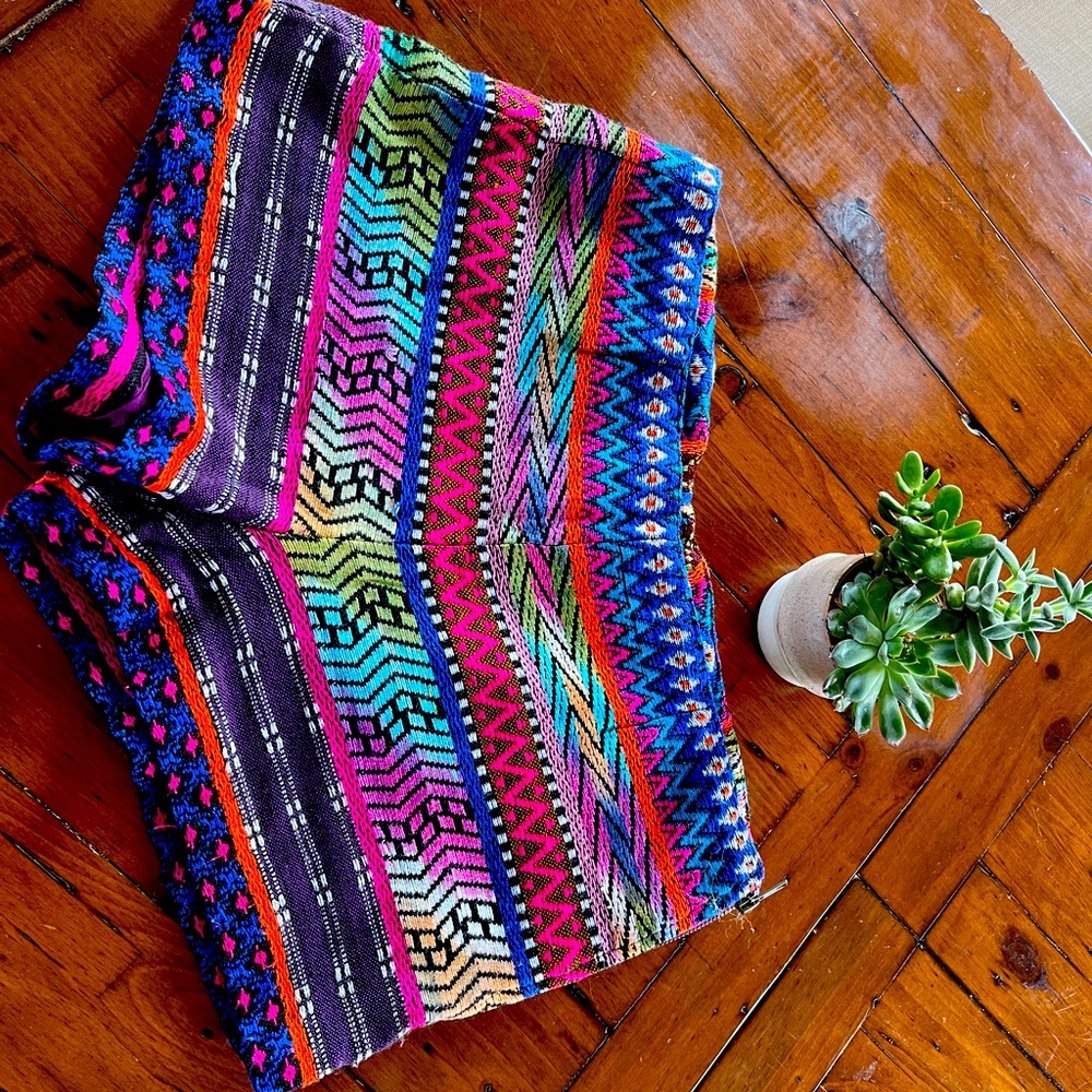 Billabong tribal print embroidered shorts